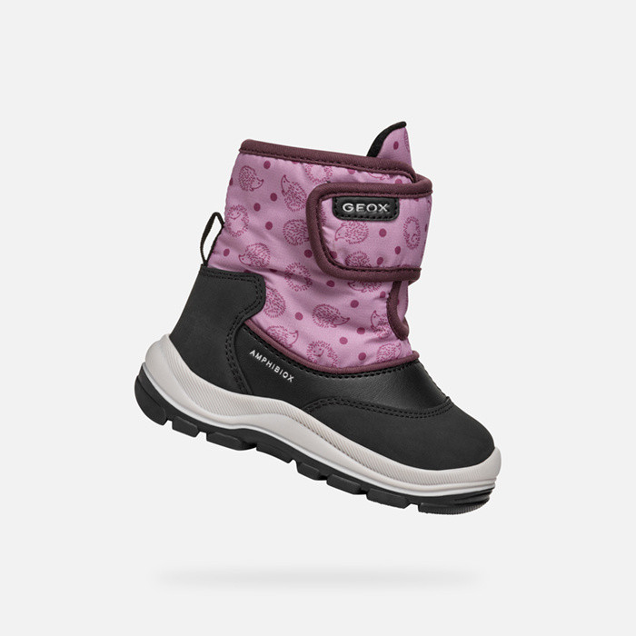 Waterproof boots FLANFIL ABX BABY Black/Rose | GEOX