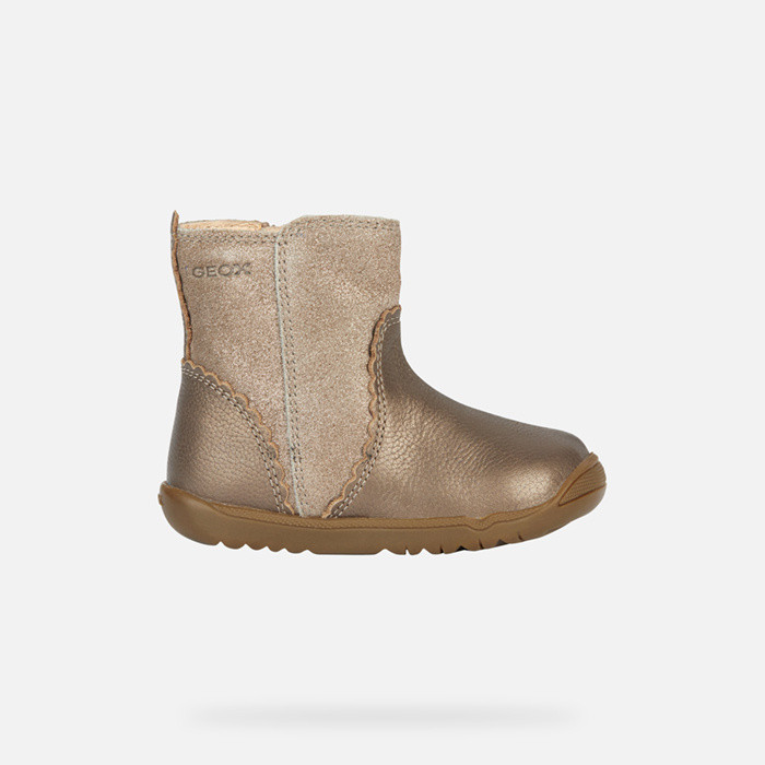 Leather ankle boots MACCHIA BABY GIRL Smoke Grey | GEOX