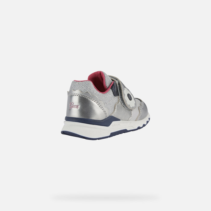 Geox® PYRIP: Baby Girl's Silver Low Top Sneakers | Geox®