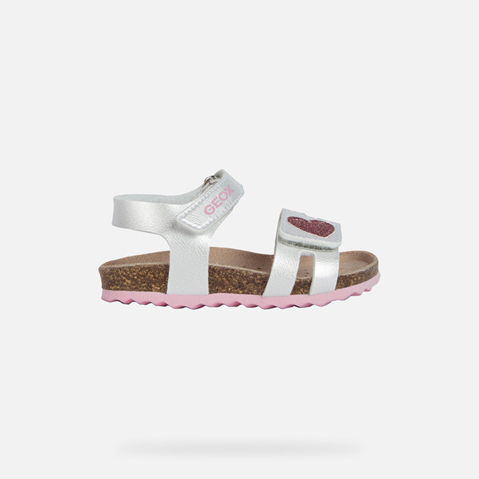 Open sandals SANDAL CHALKI TODDLER GIRL Silver/Pink | GEOX