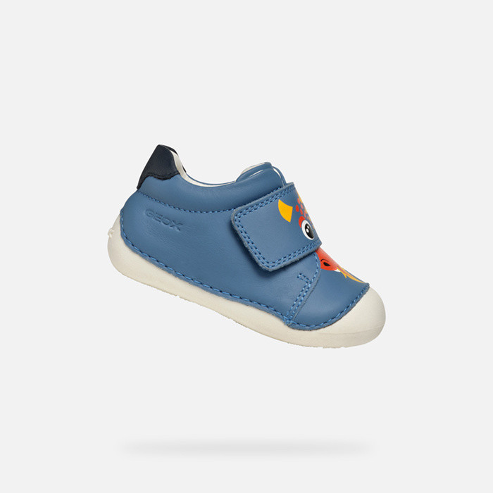 Sneakers à scratch TUTIM BÉBÉ Bleu aviateur/Bleu marine | GEOX