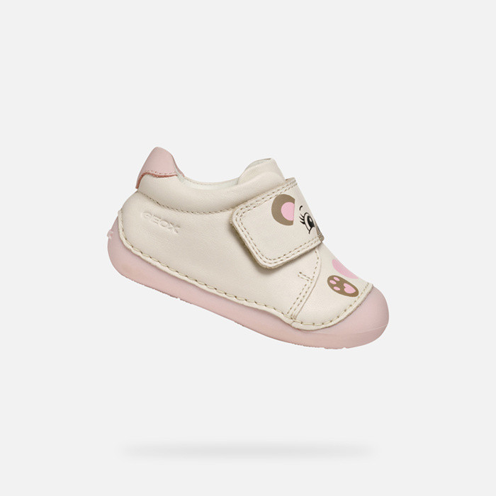 Sneakers with straps TUTIM BABY Light ivory/Light rose | GEOX