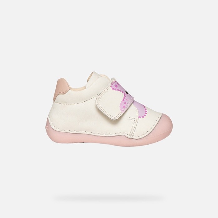 Chaussures &agrave; scratch TUTIM B&Eacute;B&Eacute; Blanc/Beige | GEOX