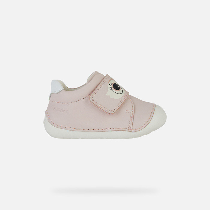 Chaussures à scratch TUTIM BÉBÉ Rose clair/Blanc | GEOX