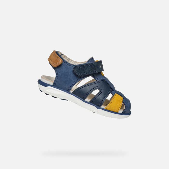 Closed toe sandals SANDAL DELHI TODDLER BOY Dark Navy/Dark Yellow | GEOX