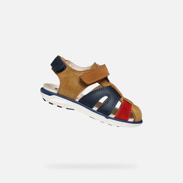 Closed toe sandals SANDAL DELHI TODDLER BOY Whisky/Red | GEOX