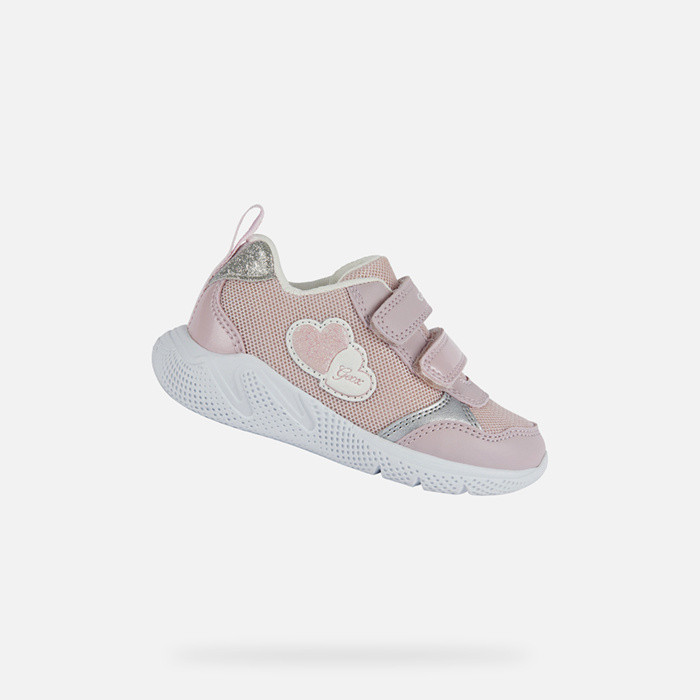 Chaussures à scratch SPRINTYE PETITE FILLE Rose/Argent | GEOX