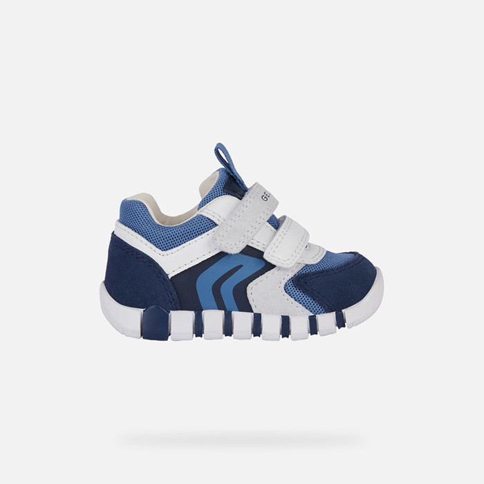 Sneakers à scratch IUPIDOO BÉBÉ Bleu marine/Bleu clair | GEOX