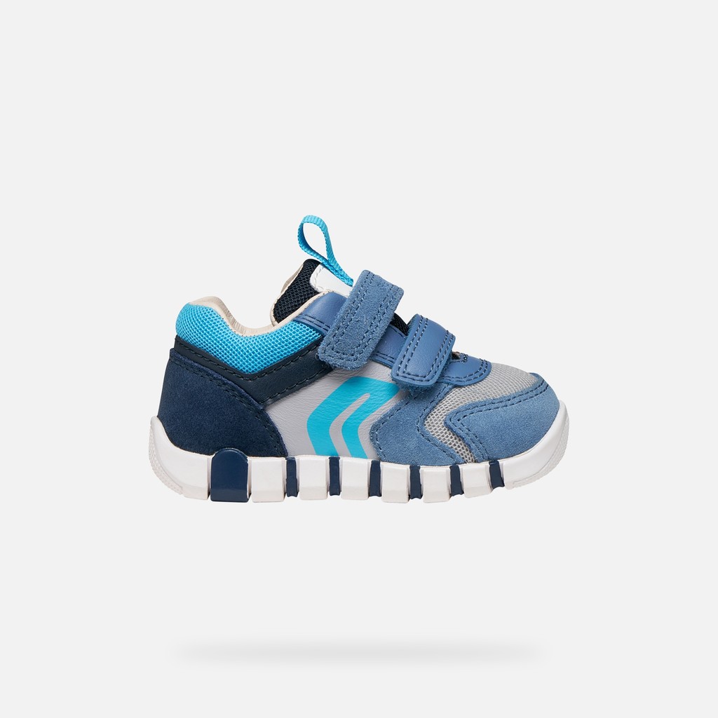 Iupidoo Bébé Bleu Ciel Foncé/gris Clair