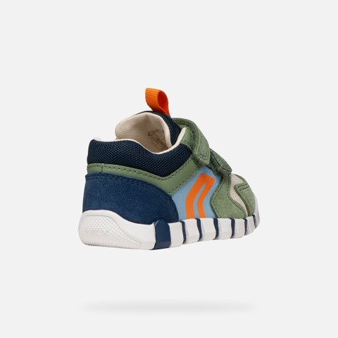 Schuhe mit Klettverschluss IUPIDOO BABY JUNGE Olivgrün/Marineblau - image number 4 | GEOX