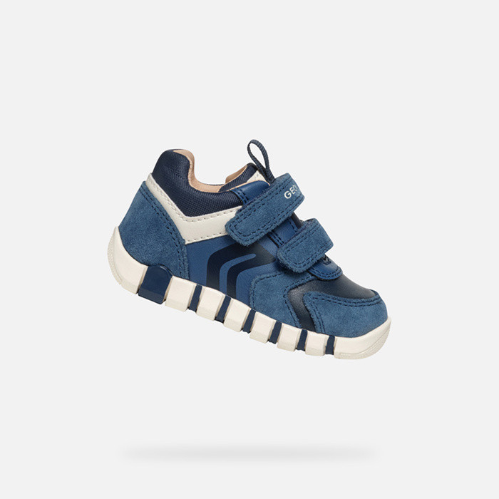 Sneakers à scratch IUPIDOO BÉBÉ Denim/Bleu marine | GEOX