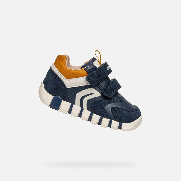 Sneakers with straps IUPIDOO BABY Navy/Curry | GEOX