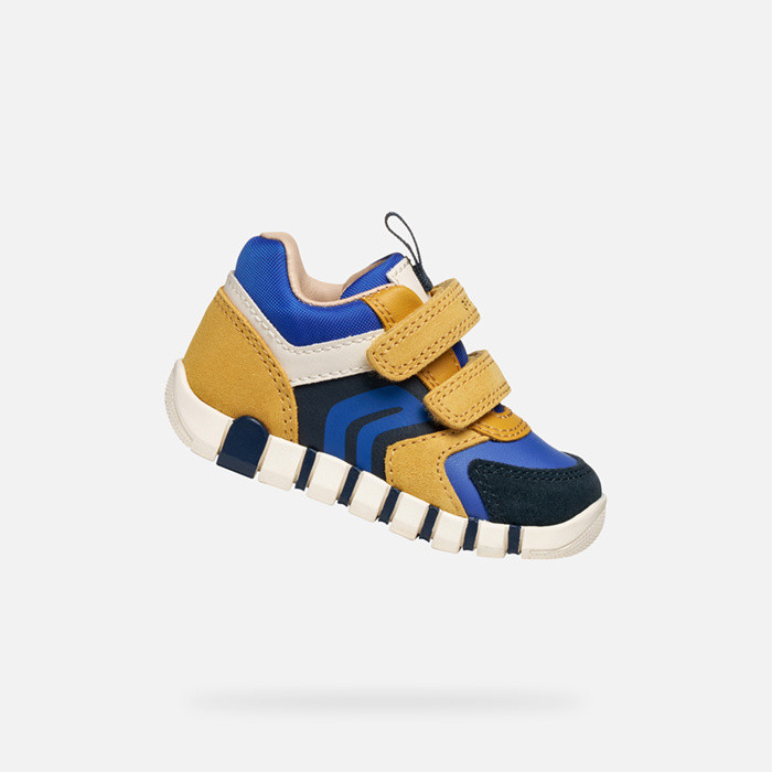 Chaussures à scratch IUPIDOO BÉBÉ Jaune/Bleu | GEOX