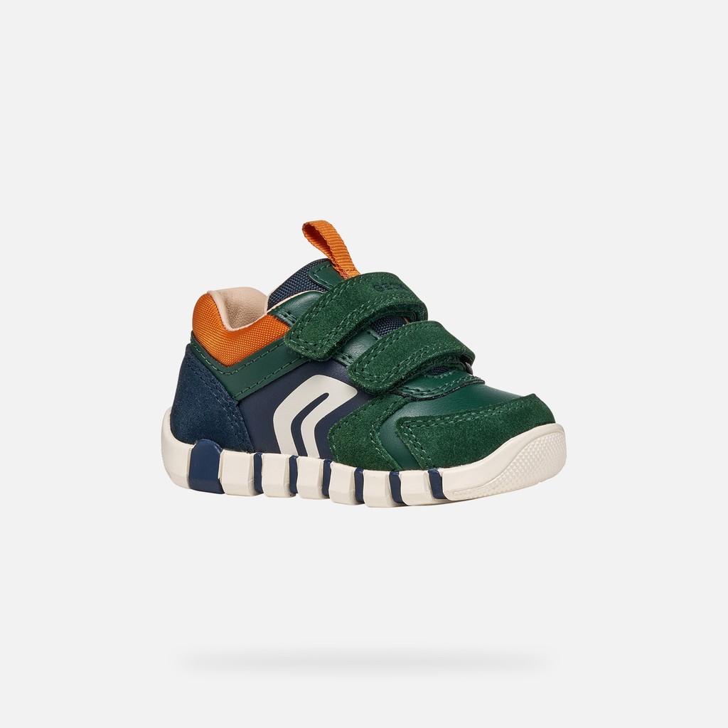 Chaussures b&eacute;b&eacute; scratch IUPIDOO B&Eacute;B&Eacute; Vert for&ecirc;t/Orange - image number 2 | GEOX