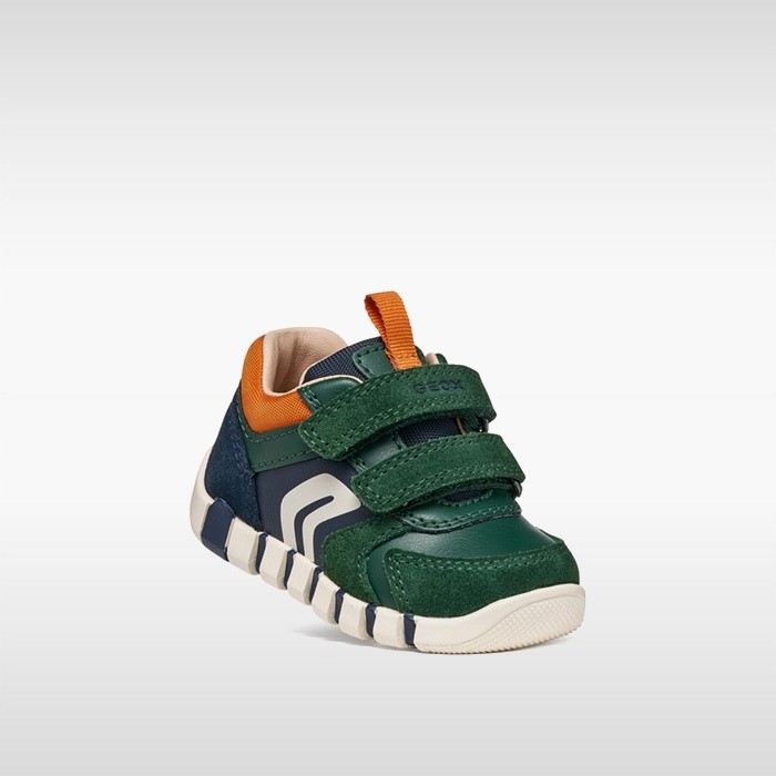 Toddler velcro shoes IUPIDOO BABY Forest/Orange | GEOX