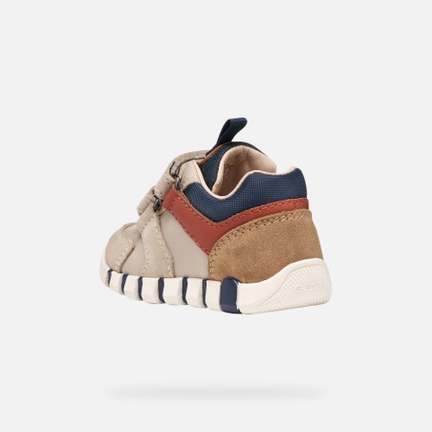 Toddler velcro shoes IUPIDOO BABY Light Taupe/Orange - image number 3 | GEOX