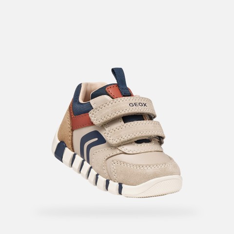 Toddler velcro shoes IUPIDOO BABY Light Taupe/Orange - image number 4 | GEOX