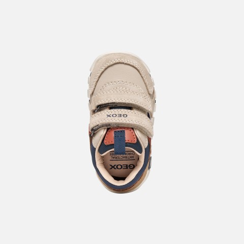 Toddler velcro shoes IUPIDOO BABY Light Taupe/Orange - image number 5 | GEOX