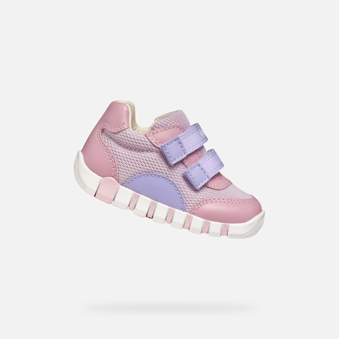 Sneakers with straps IUPIDOO BABY Rose/Lilac | GEOX