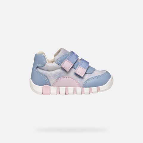 sneakers with straps IUPIDOO BABY GIRL Light Avio/Pink - image number 1 | GEOX