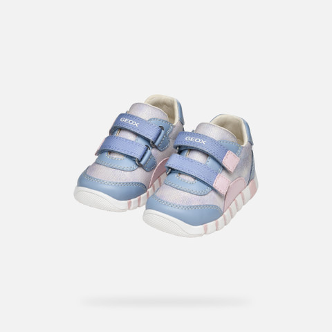 sneakers with straps IUPIDOO BABY GIRL Light Avio/Pink - image number 7 | GEOX