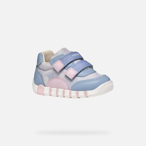 sneakers with straps IUPIDOO BABY GIRL Light Avio/Pink - image number 2 | GEOX