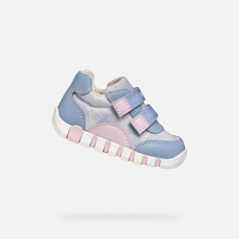 sneakers with straps IUPIDOO BABY GIRL Light Avio/Pink - image number 0 | GEOX