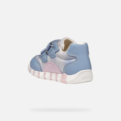 sneakers with straps IUPIDOO BABY GIRL Light Avio/Pink - image number 3 | GEOX