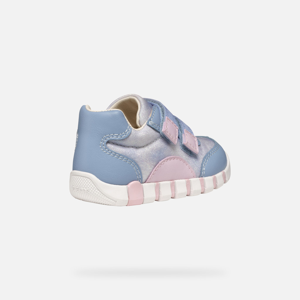 sneakers with straps IUPIDOO BABY GIRL Light Avio/Pink - image number 4 | GEOX