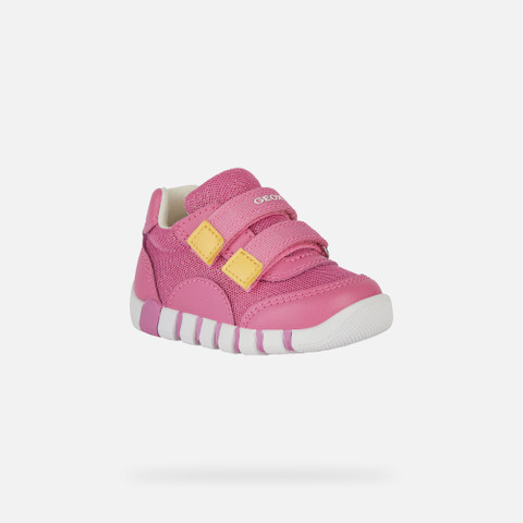 sneakers with straps IUPIDOO BABY Dark Pink/Yellow - image number 2 | GEOX