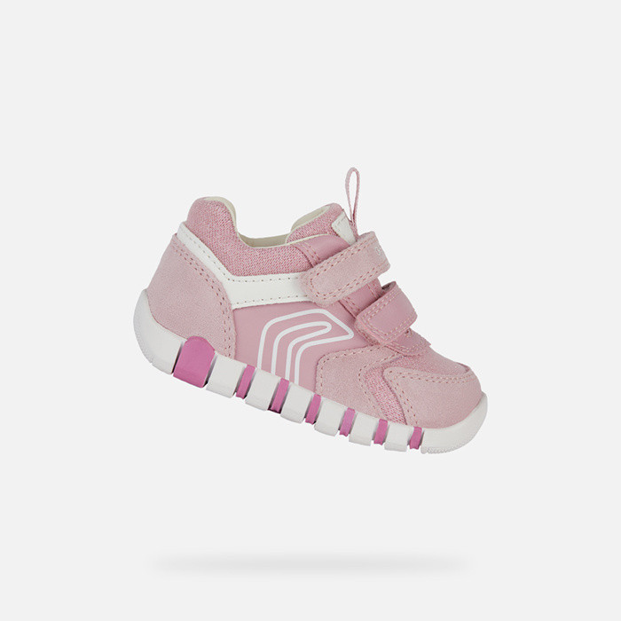 Sneakers à scratch IUPIDOO PETITE FILLE Rose/Blanc | GEOX
