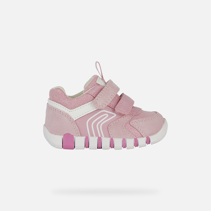 Sneakers with straps IUPIDOO BABY GIRL Rose/White | GEOX