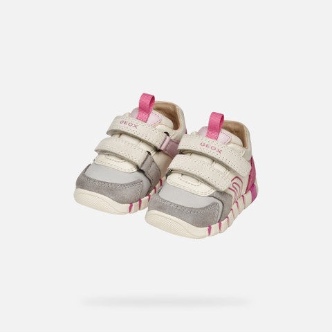 Sneakers with straps IUPIDOO BABY Grey/Fuchsia - image number 8 | GEOX