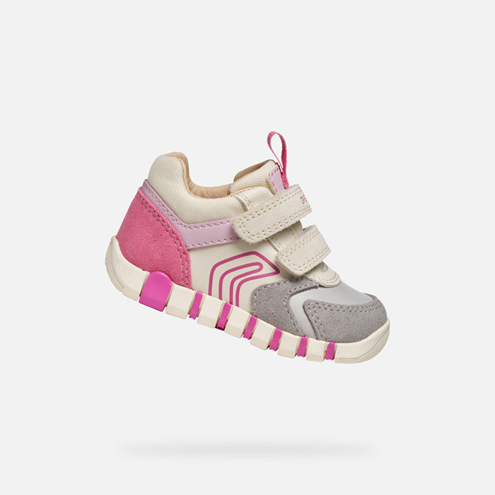 Sneakers con strappo IUPIDOO BABY Grigio/Fucsia | GEOX