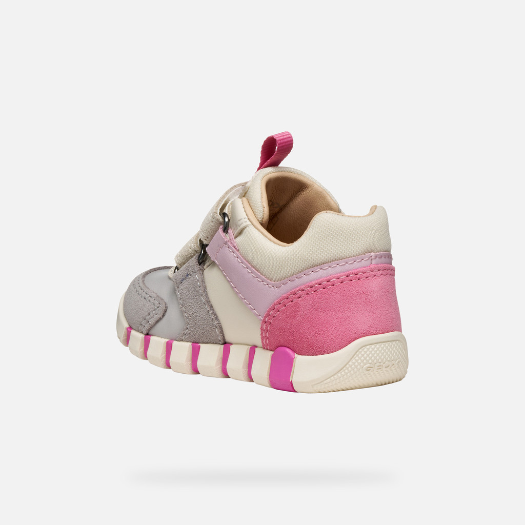 Sneakers with straps IUPIDOO BABY Grey/Fuchsia - image number 3 | GEOX