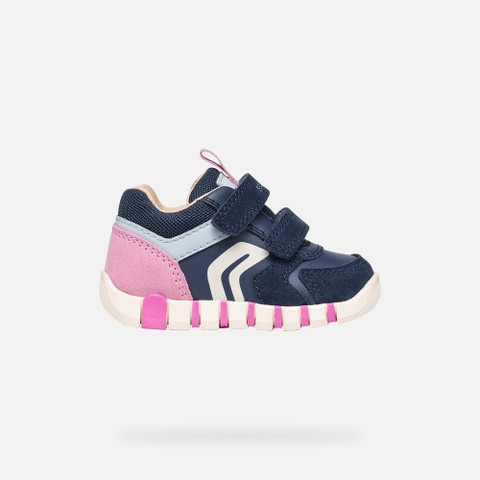 Toddler velcro shoes IUPIDOO BABY Navy/Dark Pink - image number 1 | GEOX