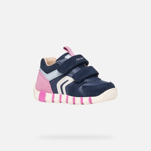Toddler velcro shoes IUPIDOO BABY Navy/Dark Pink - image number 2 | GEOX