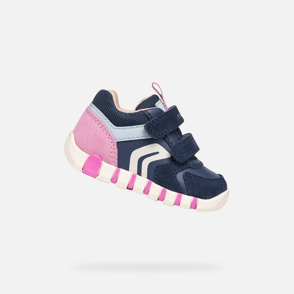 Toddler velcro shoes IUPIDOO BABY Navy/Dark Pink - image number 0 | GEOX
