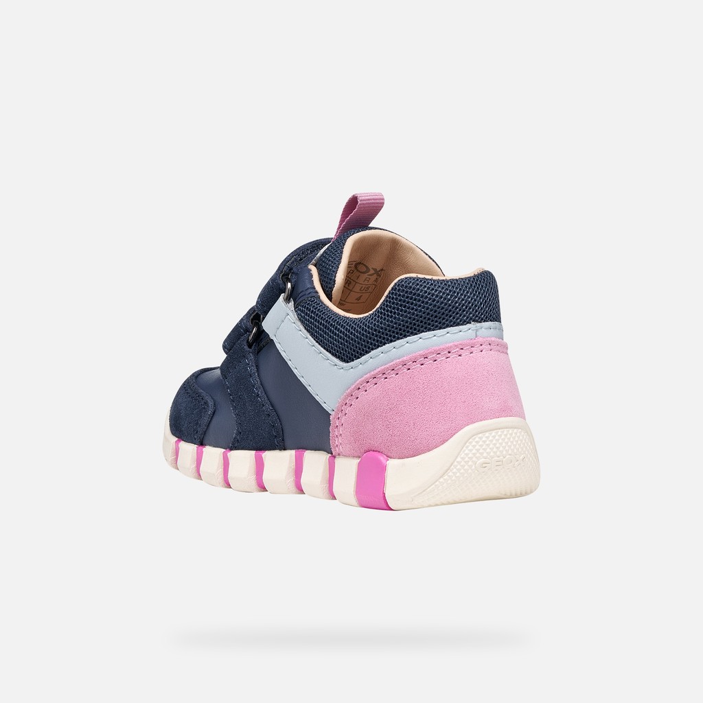 Toddler velcro shoes IUPIDOO BABY Navy/Dark Pink - image number 3 | GEOX