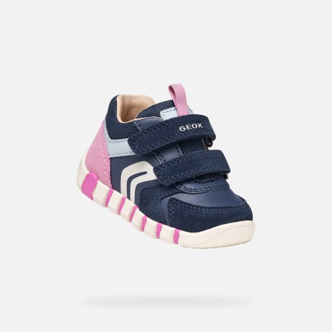 Toddler velcro shoes IUPIDOO BABY Navy/Dark Pink - image number 4 | GEOX