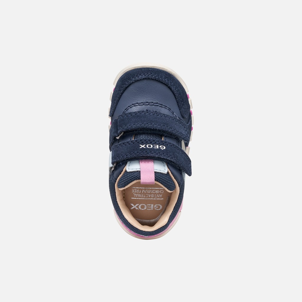 Toddler velcro shoes IUPIDOO BABY Navy/Dark Pink - image number 5 | GEOX