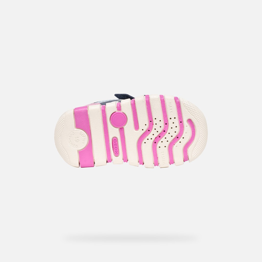 Toddler velcro shoes IUPIDOO BABY Navy/Dark Pink - image number 6 | GEOX