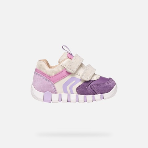 Toddler velcro shoes IUPIDOO BABY Light ivory/Prune - image number 1 | GEOX