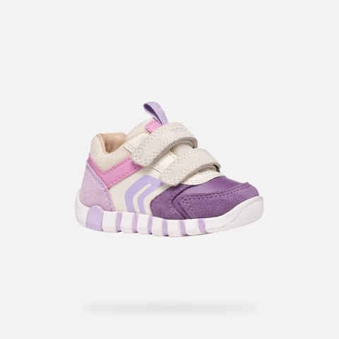 Toddler velcro shoes IUPIDOO BABY Light ivory/Prune - image number 2 | GEOX