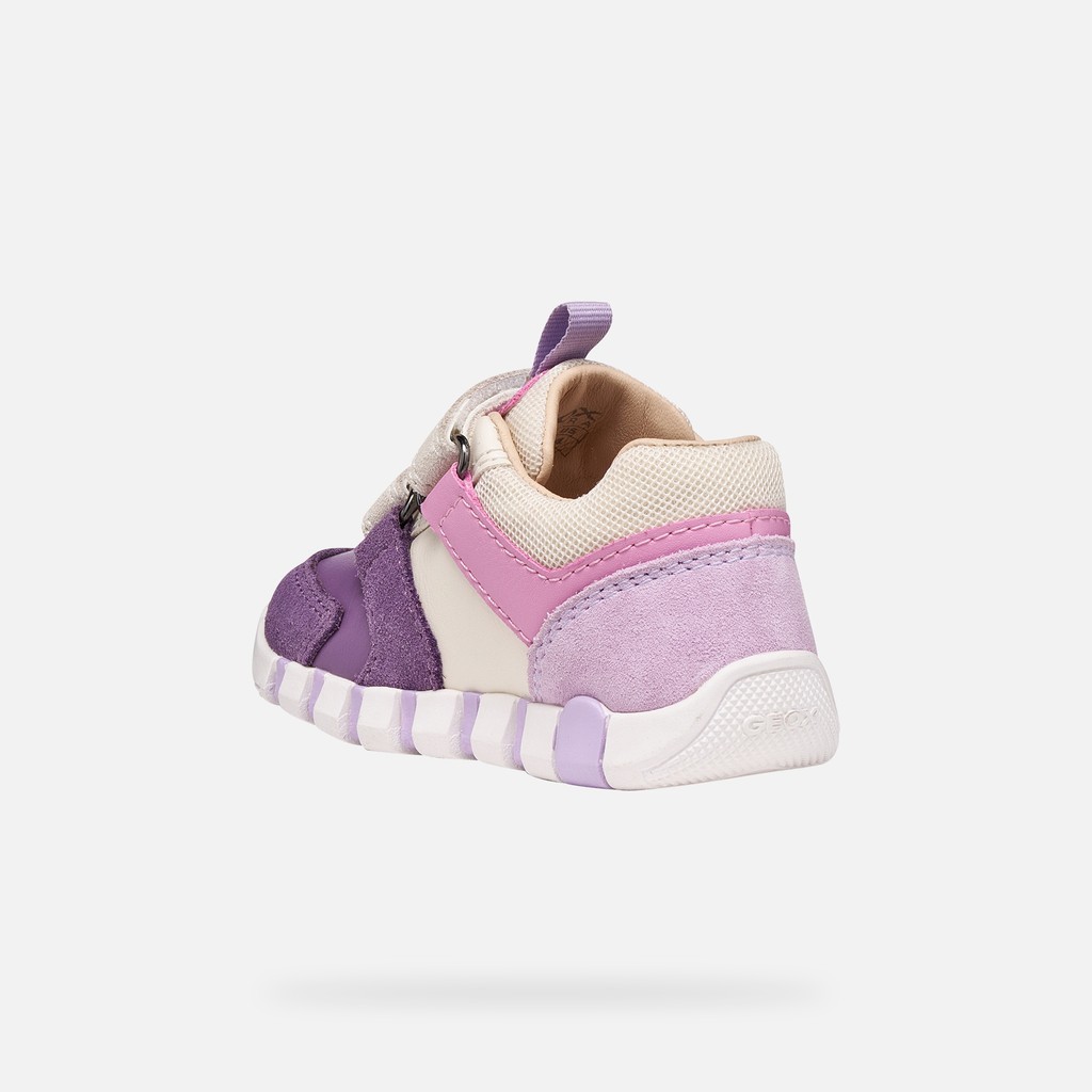 Toddler velcro shoes IUPIDOO BABY Light ivory/Prune - image number 3 | GEOX