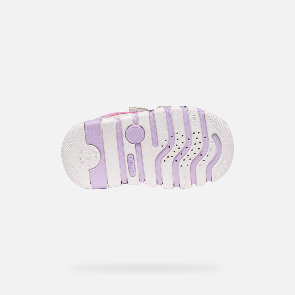 Toddler velcro shoes IUPIDOO BABY Light ivory/Prune - image number 6 | GEOX