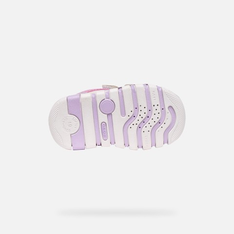 Toddler velcro shoes IUPIDOO BABY Light ivory/Prune - image number 6 | GEOX