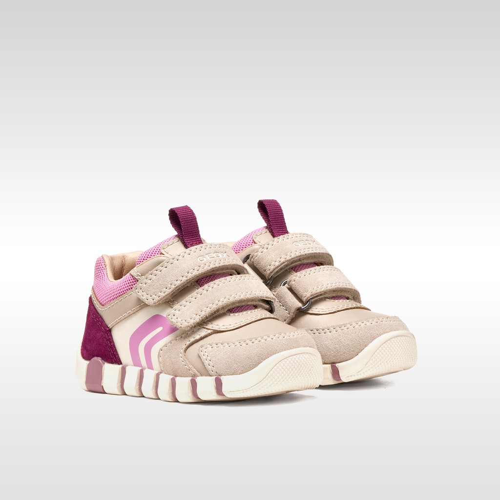 Chaussures b&eacute;b&eacute; scratch IUPIDOO B&Eacute;B&Eacute; Beige/Rose Fonc&eacute; - image number 7 | GEOX