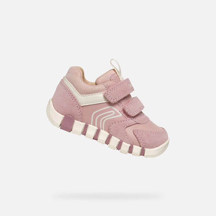 Sneakers with straps IUPIDOO BABY Old Rose/Ivory | GEOX