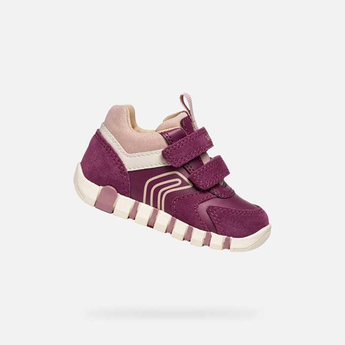 Sneakers with straps IUPIDOO BABY Dark Violet/Pink | GEOX